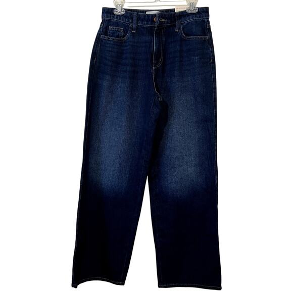 Universal Thread Blue Cotton Denim Dark Wash Wide Leg Straight Jeans Size 6R NWT - Picture 2 of 11